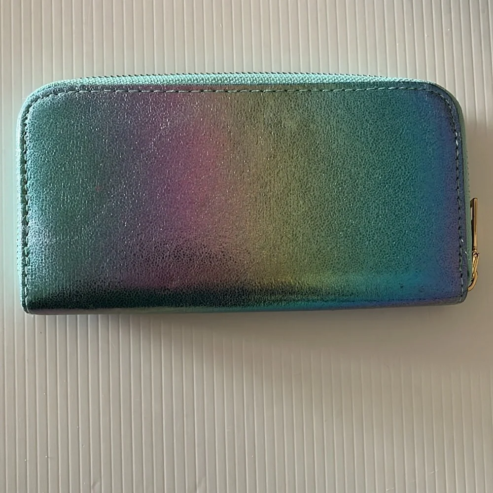 NWOT 3AM FOREVER Holographic Mermaid Tail Gold Toned Zip Around  Wallet - Picture 2 of 8